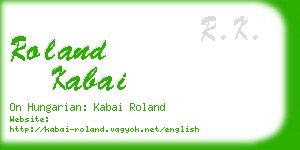 roland kabai business card